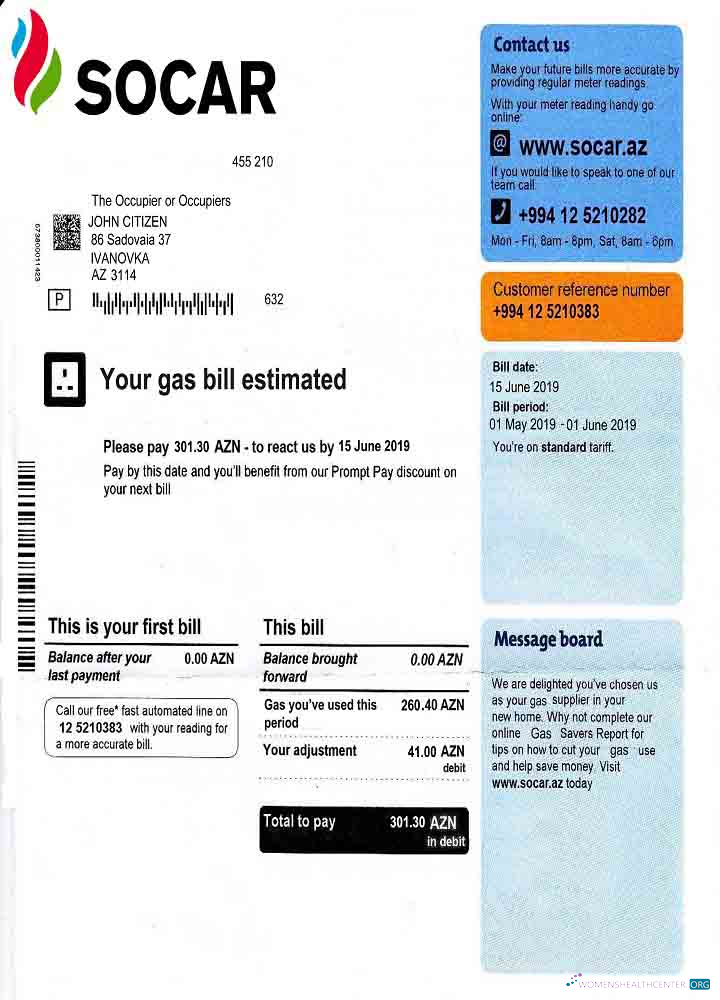 Realistische Herunterladen Herunterladen Aserbaidschan Socar Gas Nebenkostenabrechnung Vorlage in Word und PDF Format PDF Vorlage PDF Vorlage
