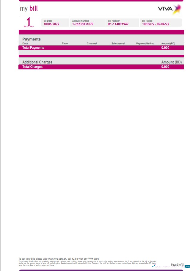 Professionelle Herunterladen Herunterladen Bahrain Viva My Nebenkostenabrechnung Word und PDF Vorlage, 5 Seiten 5 PDF Vorlage PDF Vorlage
