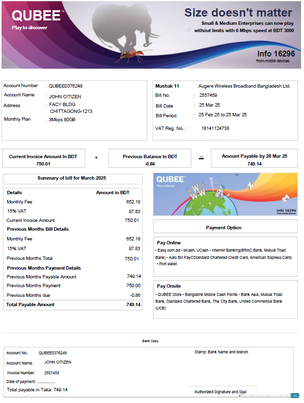 Hochwertige Herunterladen Herunterladen Bangladesch Qubee Nebenkostenabrechnung Vorlage in Word und PDF Formats PDF Vorlage PDF Vorlage