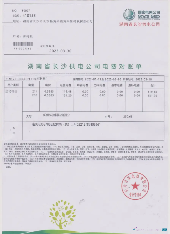 Realistische Herunterladen Herunterladen China Staatlich POWER GRID Nebenkostenabrechnung Word und PDF Vorlage PDF Vorlage PDF Vorlage