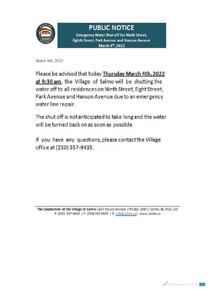 Herunterladen Herunterladen Kanada British Columbia Hub von The Salmo Kootenays Utility Shut Off Notice modell