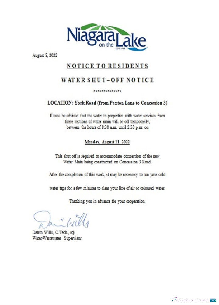 Herunterladen Herunterladen Kanada Ontario The Niagara On The Lake Wasser Utility Shut Off Notice design