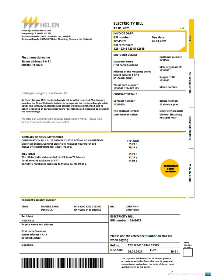 Editierbare Herunterladen Herunterladen Finnland HELEN Nebenkostenabrechnung Vorlage in Word und PDF Format PDF Vorlage PDF Vorlage