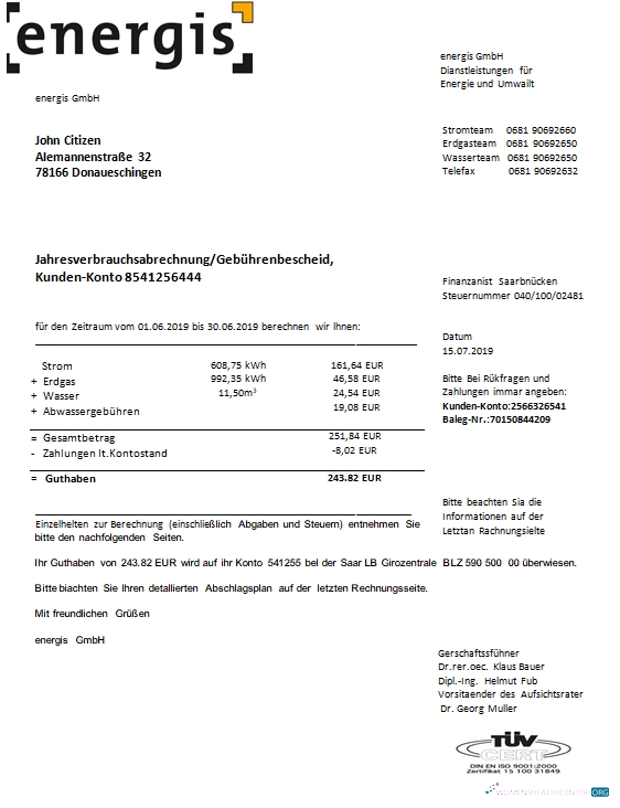 Herunterladen Herunterladen Deutschland Energis Nebenkostenabrechnung muster