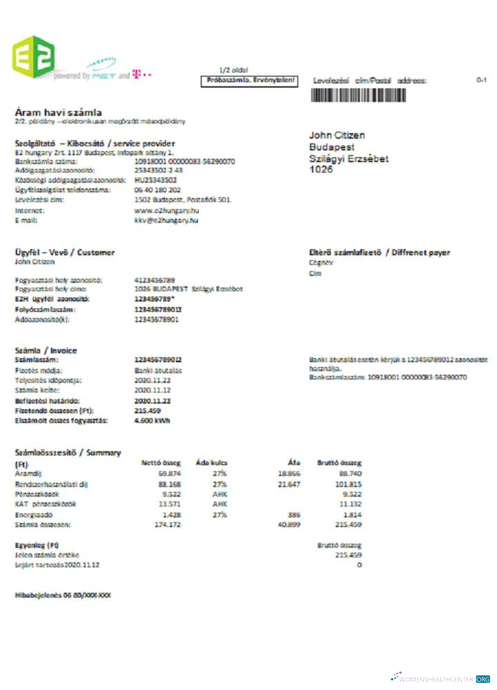 Premium Herunterladen Herunterladen Ungarn E2 Nebenkostenabrechnung Word und PDF Format PDF Vorlage PDF Vorlage