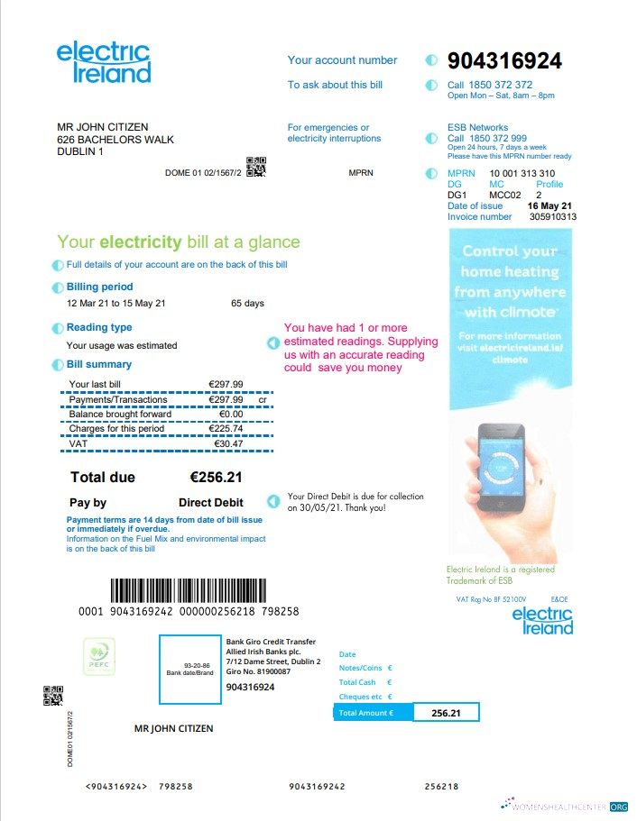 Herunterladen Herunterladen Irland Electric Irland Nebenkostenabrechnung vorlage
