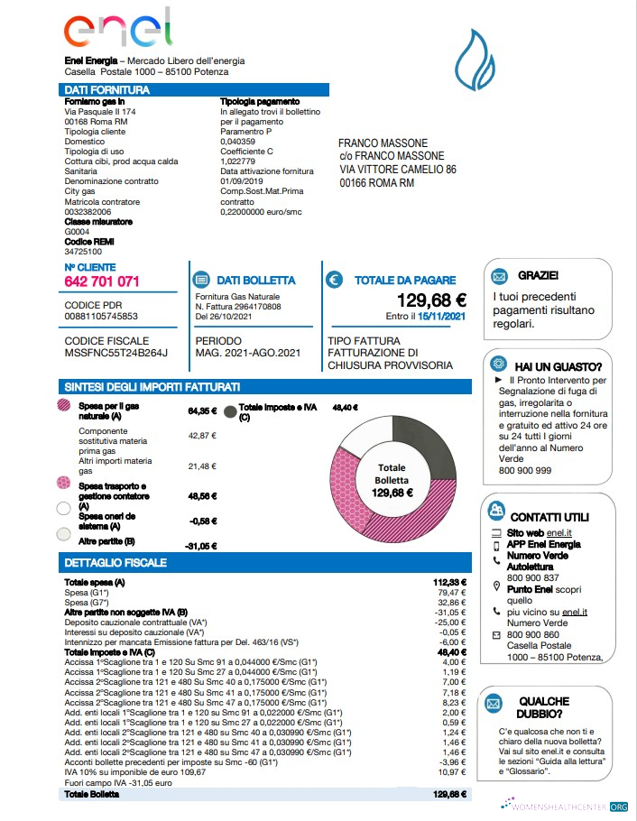 Editierbare Herunterladen Herunterladen Italien Enel Energia Nebenkostenabrechnung Vorlage in Word und PDF Format PDF Vorlage PDF Vorlage
