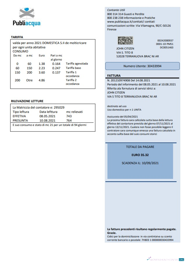 Professionelle Herunterladen Herunterladen Italien Publiacqua Nebenkostenabrechnung Vorlage in Word und PDF Format PDF Vorlage PDF Vorlage