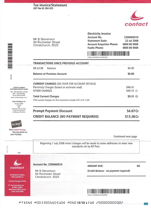 Professionelle Herunterladen Herunterladen Neuseeland Strom Nebenkostenabrechnung PSD Photoshop Vorlage Photoshop Vorlage