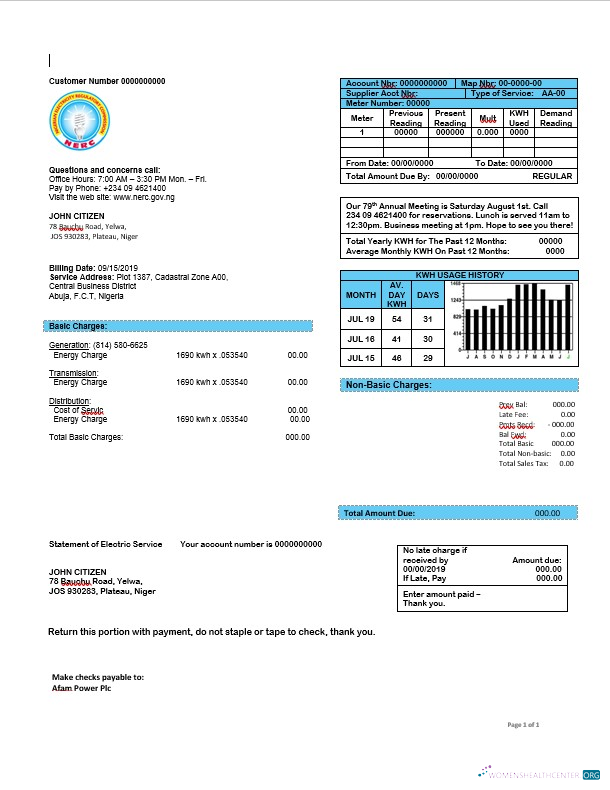 Herunterladen Herunterladen Nigeria Nigerian Strom Regulierungs Kommission Strom Bill in Word Format design