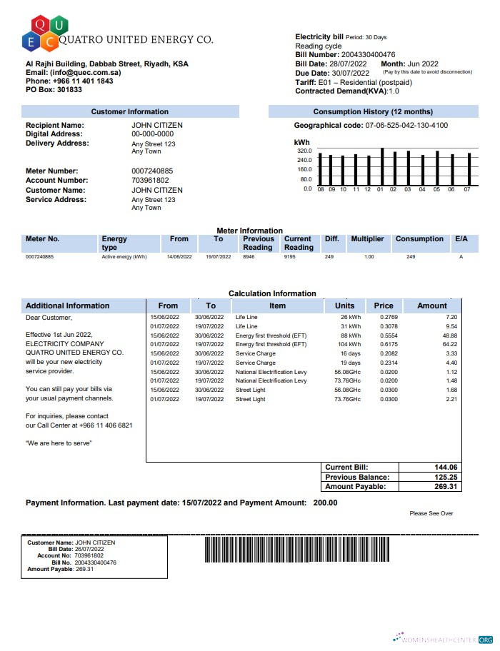 Premium Herunterladen Herunterladen Saudi Quatro Vereint Energy Co. Nebenkostenabrechnung, Word und PDF Vorlage PDF Vorlage PDF Vorlage