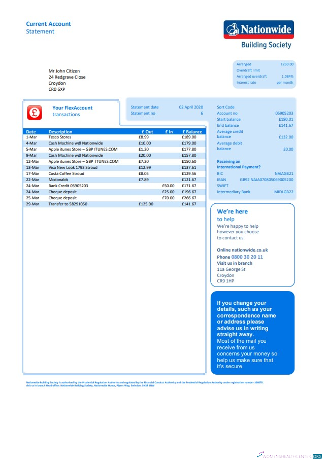Realistische Herunterladen Herunterladen UK Nationwide Nebenkostenabrechnung Vorlage in Word und PDF Format PDF Vorlage PDF Vorlage