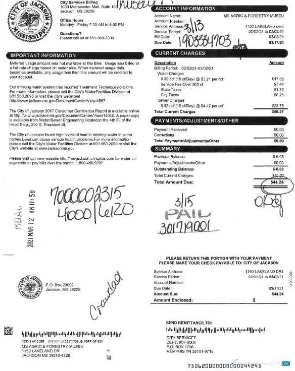 Hochwertige Herunterladen Herunterladen USA Stadt von JACKSON Nebenkostenabrechnung Word und PDF Vorlage PDF Vorlage PDF Vorlage