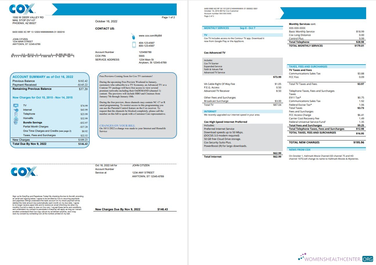 Hochwertige Herunterladen Herunterladen USA COX Nebenkostenabrechnung Vorlage in Word und PDF Format PDF Vorlage PDF Vorlage