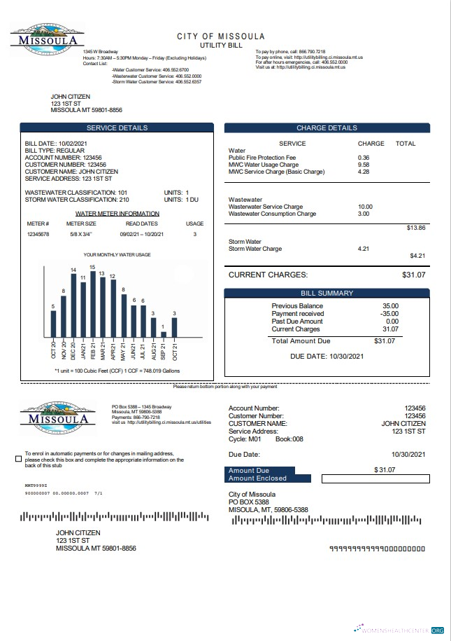 Hochwertige Herunterladen Herunterladen USA Stadt von Missoula Nebenkostenabrechnung Vorlage in Word und PDF Format PDF Vorlage PDF Vorlage