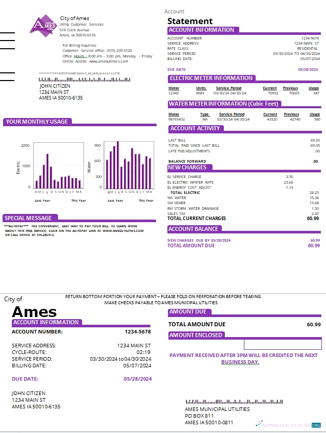 Herunterladen Herunterladen USA Iowa Stadt von Ames Nebenkostenabrechnung Scr modell