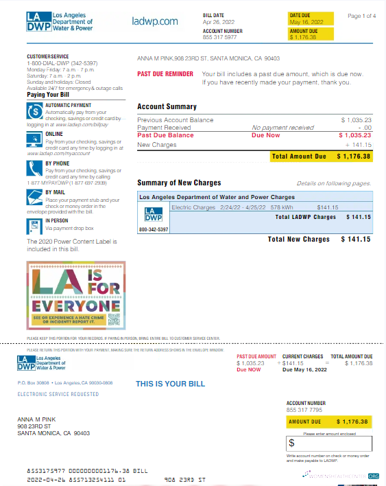 Premium Herunterladen Herunterladen USA LA DWP Nebenkostenabrechnung Word und PDF Vorlage PDF Vorlage PDF Vorlage