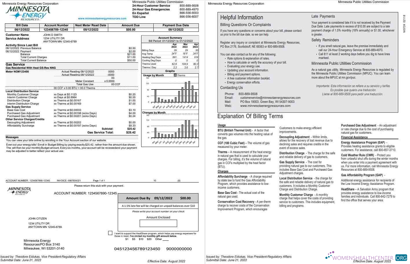 Editierbare Herunterladen Herunterladen USA Minnesota Energy Nebenkostenabrechnung, Word und PDF Vorlage, 2 Seiten PDF Vorlage PDF Vorlage