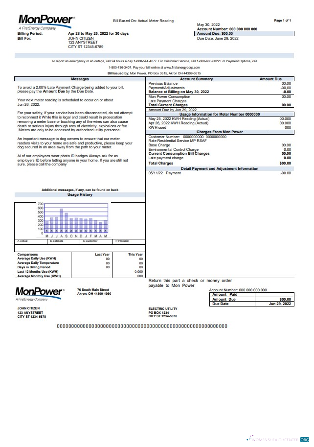 Professionelle Herunterladen Herunterladen USA Mon Power Nebenkostenabrechnung Vorlage in Word und PDF Format PDF Vorlage PDF Vorlage