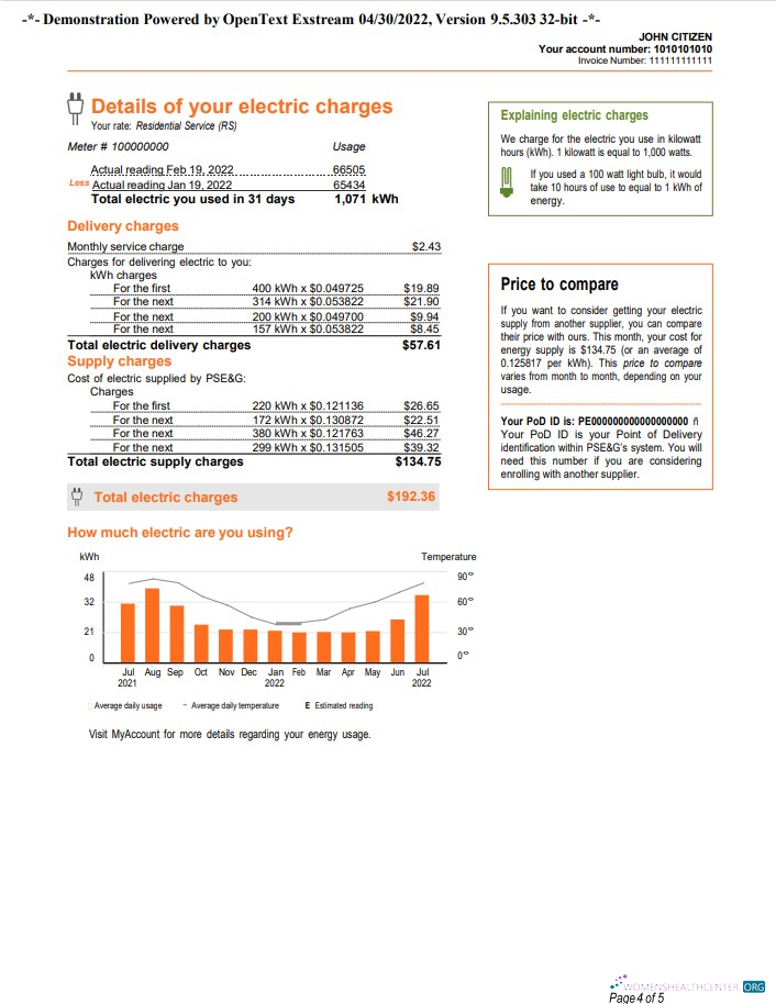 Premium Herunterladen Herunterladen USA Neu York PSEG Nebenkostenabrechnung, Word und PDF Vorlage, 5 Seiten 4 PDF Vorlage PDF Vorlage