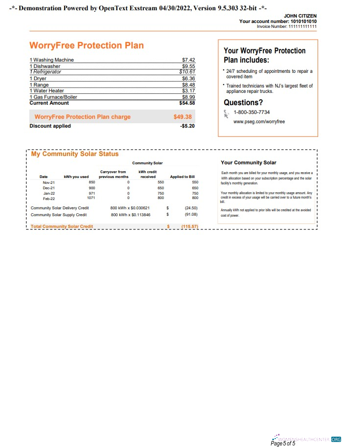 Hochwertige Herunterladen Herunterladen USA Neu York PSEG Nebenkostenabrechnung, Word und PDF Vorlage, 5 Seiten 5 PDF Vorlage PDF Vorlage