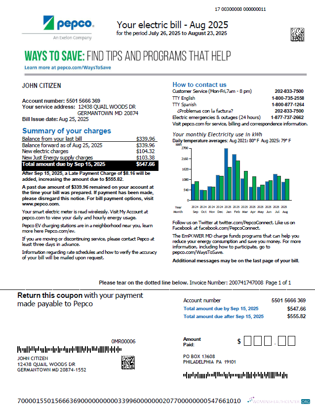 Editierbare Herunterladen Herunterladen USA Pepco Nebenkostenabrechnung Vorlage in Word und PDF Formats, Version 2 PDF Vorlage PDF Vorlage