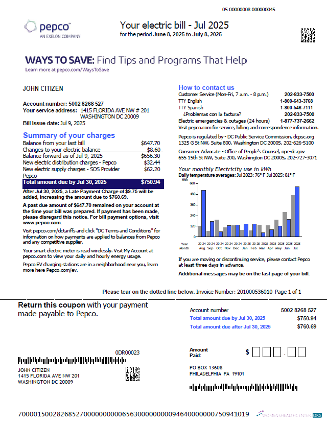 Professionelle Herunterladen Herunterladen USA Pepco Nebenkostenabrechnung Vorlage in Word und PDF Formats, Version 3 PDF Vorlage PDF Vorlage