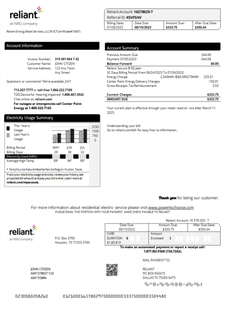 Premium Herunterladen Herunterladen USA Reliant Nebenkostenabrechnung Word und PDF Vorlage PDF Vorlage PDF Vorlage
