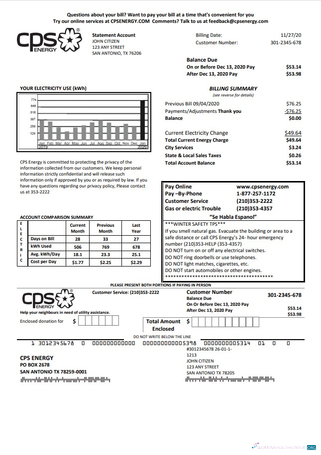 Realistische Herunterladen Herunterladen USA Texas CPS Nebenkostenabrechnung Vorlage in Word und PDF Format PDF Vorlage PDF Vorlage