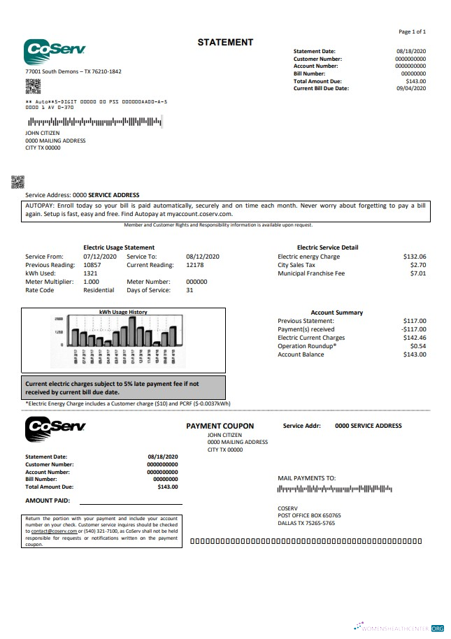 Editierbare Herunterladen Herunterladen USA Texas CoServ Nebenkostenabrechnung Vorlage in Word und PDF Format PDF Vorlage PDF Vorlage