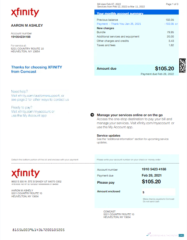 Premium Herunterladen Herunterladen USA XFINITY Nebenkostenabrechnung Word und PDF Vorlage, Version 2 PDF Vorlage PDF Vorlage