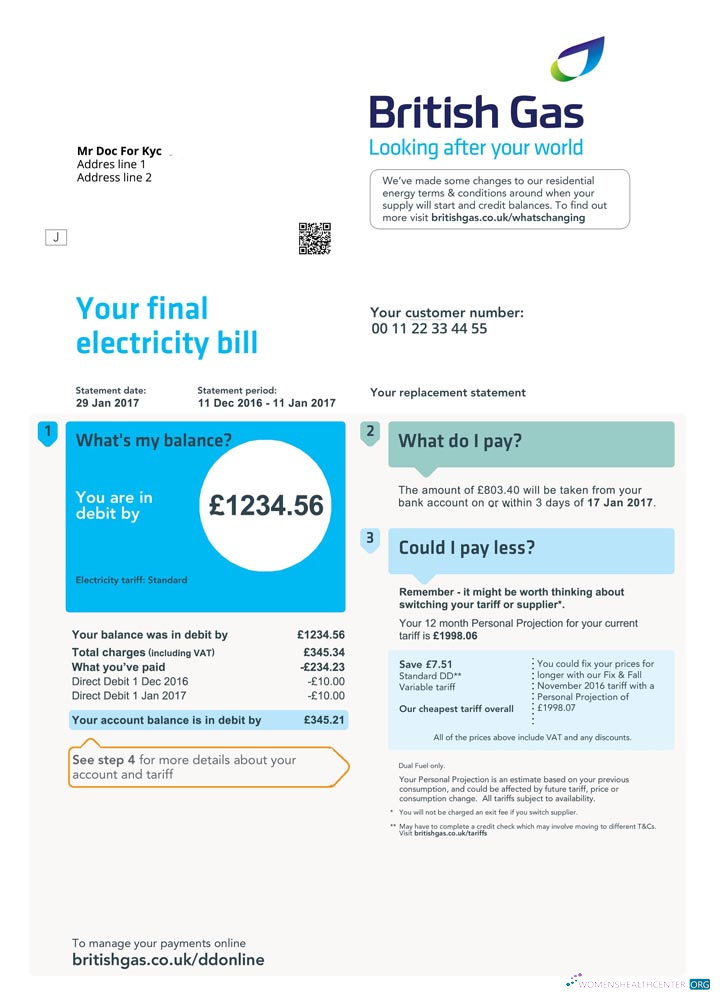 Realistische Herunterladen Herunterladen Vereinigtes Königreich British Gas Bill Vorlage PSD Photoshop Vorlage Photoshop Vorlage